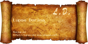 Lupse Dorina névjegykártya